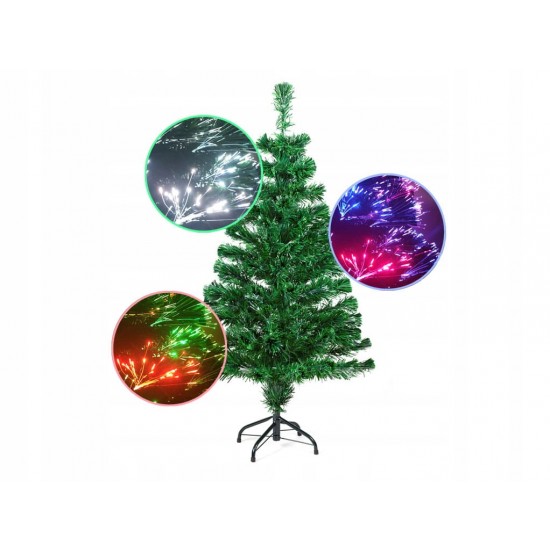 Eglutė kalėdinė šviečianti spalvotai RGB 150cm, šviesos valdymas mygtuku